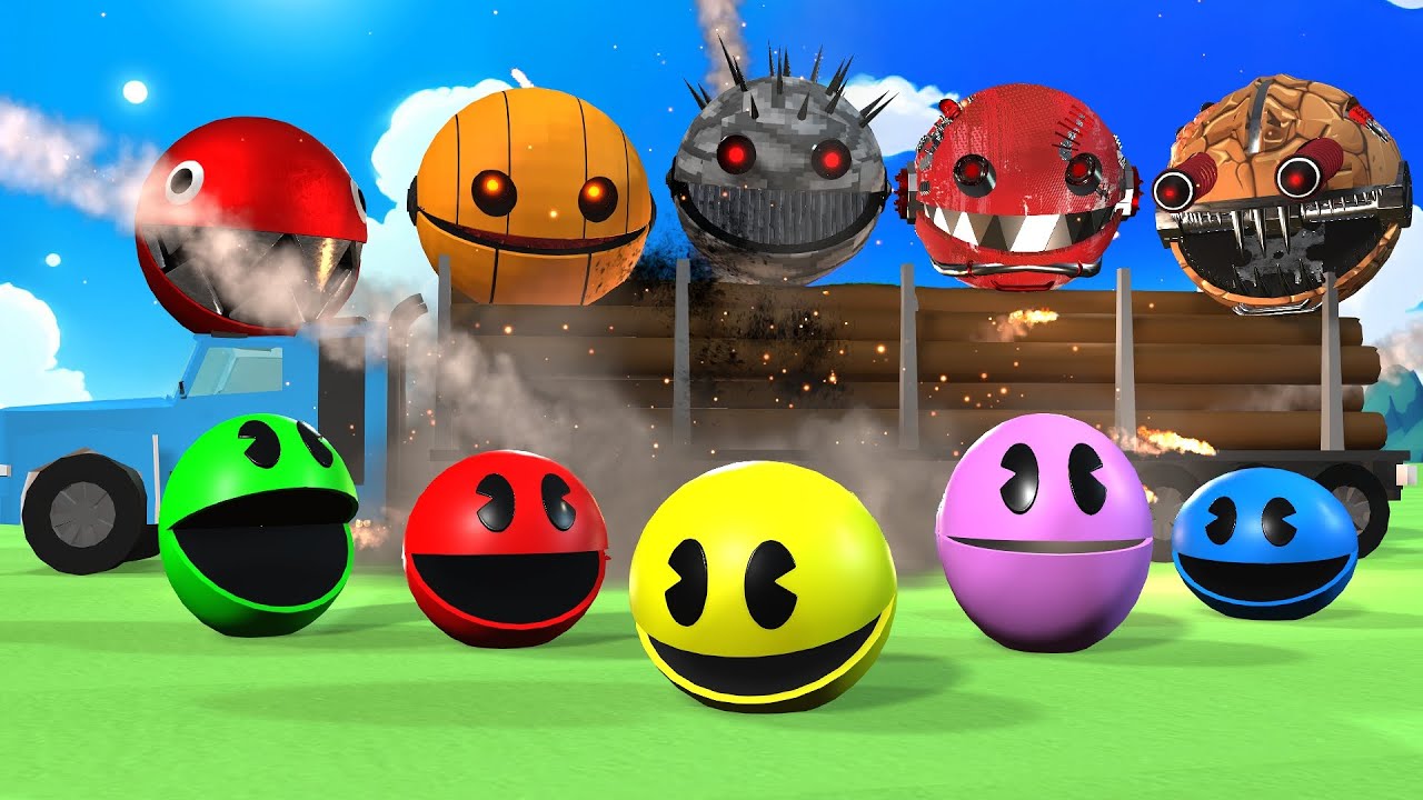 Attack by Pacman robots on Pac-Man and save Mrs. Pac-Man from the monsters