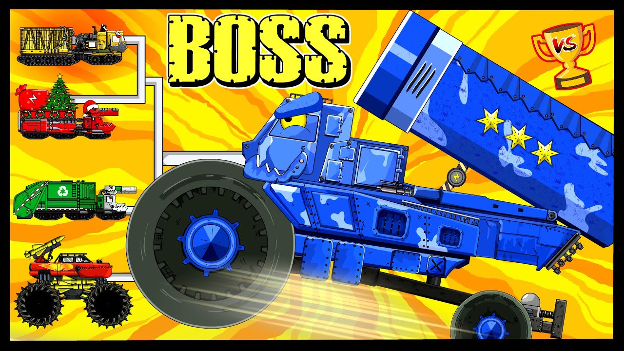 M270 M4 T10 Monster truck / WOT Мега танки VS Босс Мультики про