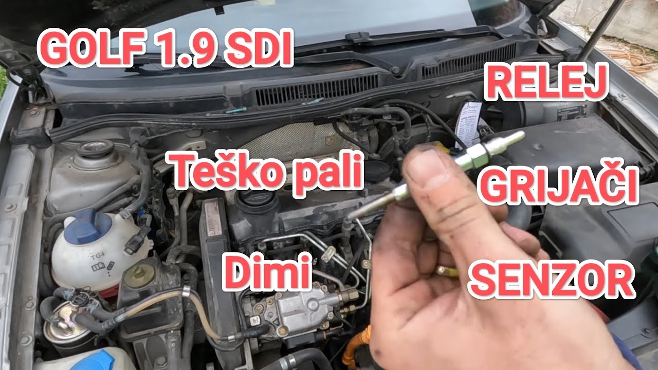 Ispitivanje i zamjena grijača Golf 1.9 CIJELI VIDEO
