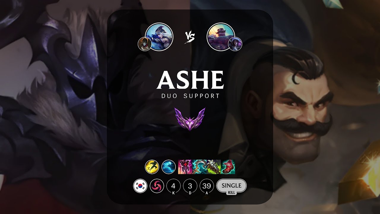 Ashe Support vs Braum - KR Master Patch 13.5