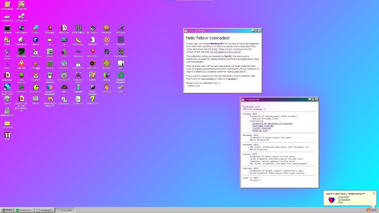 8th birthday of Windows 93! :D [read desc ^^] - YouTube