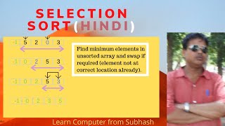 Selection Sort with animation , Program , Explanation of Logic with Dryrun