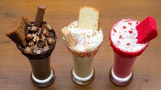 Do you wanted to know how make a cake shake, this is how. it's blended
with choco/ vanilla/ red velvet pieces, ice cream, dark & white
chocolate, mil...