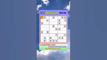 The New York Times Daily #Sudoku 2025-10-03 Medium #puzzle #games #education #braingames