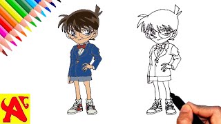 رسم المحقق كونان | من انمي المحقق كونان || باسهل طريقة خطوة بخطوة | How To Draw Detective Conan