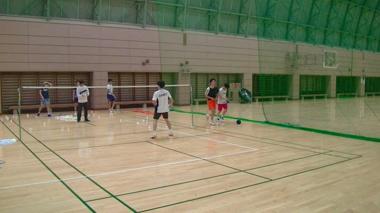 ダブルスの前衛練習