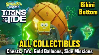 Bikini Bottom - All Collectibles Chests, D Balloons, Tvs Spongebob Ans Of The Tide 100%