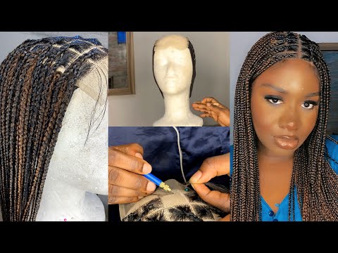 DIY Realistic Crochet Knotless Box Braided Wig using 4 x 4 Swiss Closure Net and Attachment