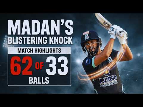 Madan's Blistering Knock | Match Highlights | 62 Runs Off 33 Balls | Celebrity Cricket League