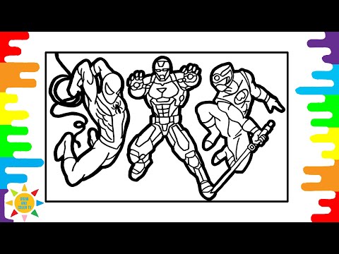 EQUIPE DOS VINGADORES para colorir | Super-heróis para colorir | Desenho animado - On & On