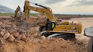 Brand New Caterpillar 395 Hydraulic Excavator Loading Caterpillar 777 Dumpers  Sotiriadis Mining 4k