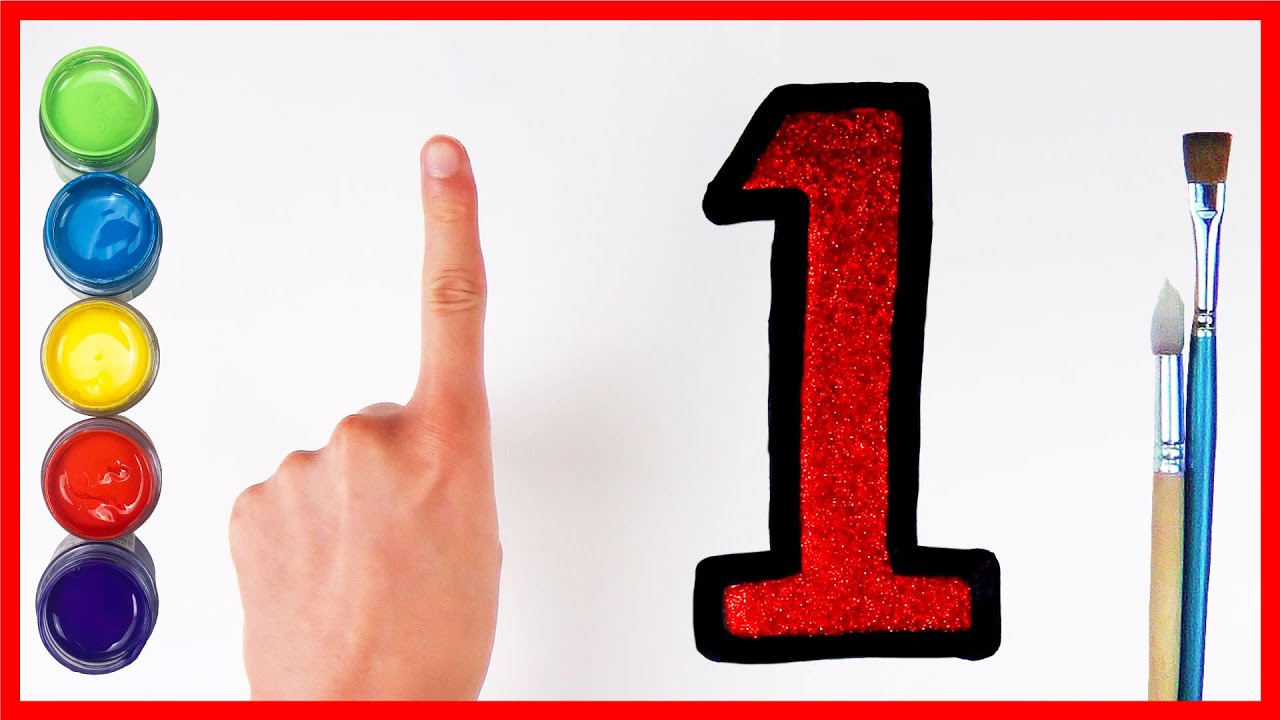 glitter numbers learning pages draw numbers 1-10 l Drawing & Learn ...