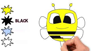 ClipArt Share Coloring Pages - Bee - Learn Colors and Animals