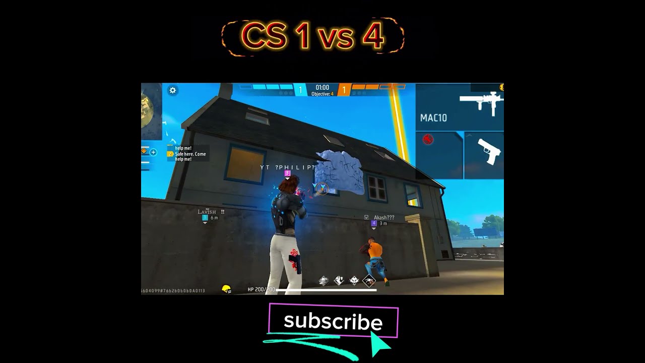 CS 1 Vs 4 Free Fire Max Short