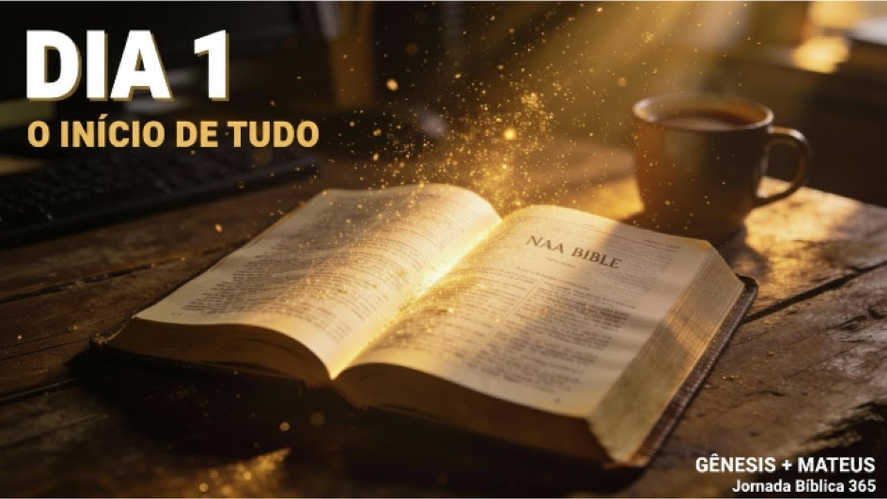Dia 1: O Início de Tudo | Bíblia 365 NAA (Gênesis 1-2, Mateus 1, Salmo 1)