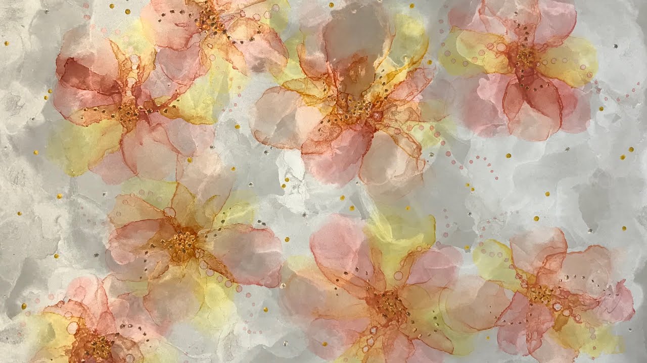 [46] Embellished Alcohol Ink Art with Pearl Background - Tutorial - YouTube
