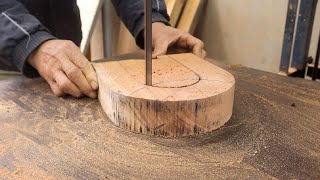 The Detailed Woodworking Process Starts From The Original Wood - Create A Unique Curved Legged Table