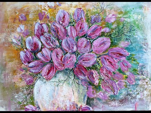 Painting and spackling tulips, Tutorial, part 1