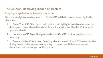 Fixing CSS Validation Errors Caused by Hidden Characters