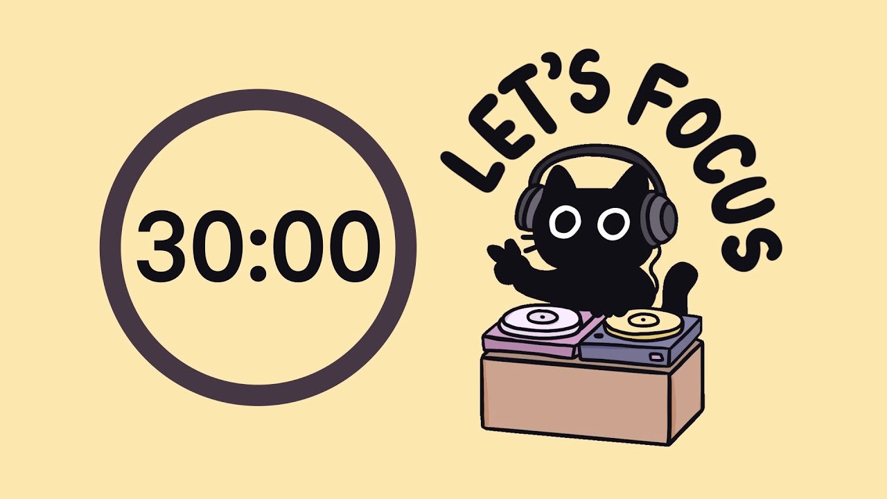 Cat rave Pomodoro Timer 30x4 (2hrs) | Focus with me | ADHD - YouTube