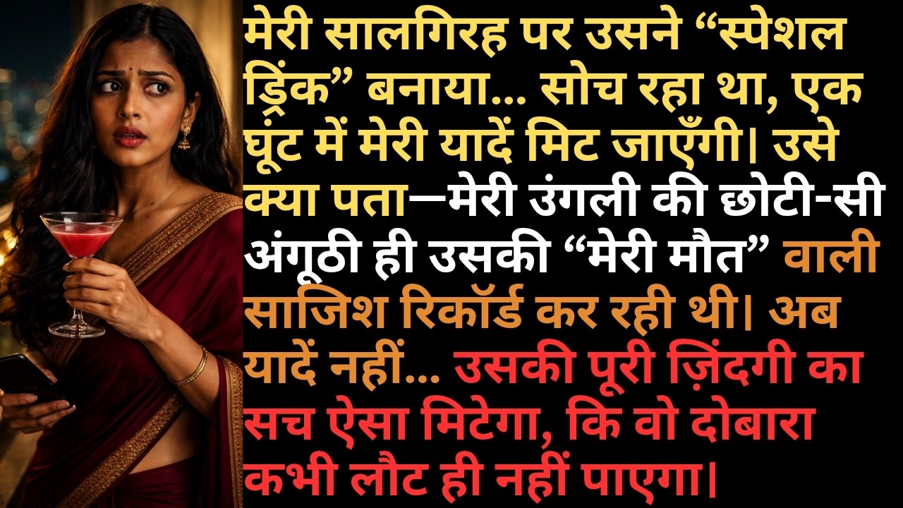 सालगिरह की ड्रिंक… और पति की “मौत वाली” साजिश | मेरी रिकॉर्डिंग ने सब पलट दिया