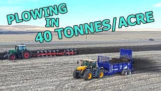 Plowing Under Hay Land With Manure