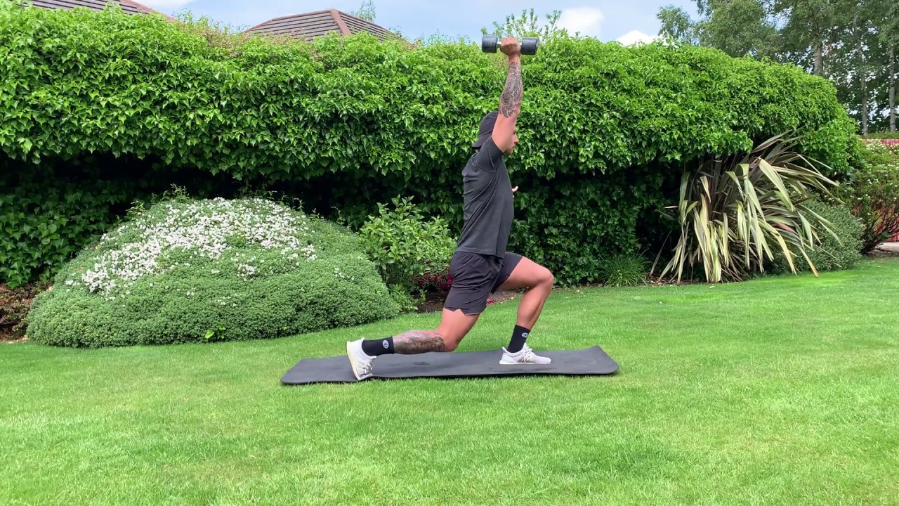 Single Arm Overhead Reverse Lunge - YouTube