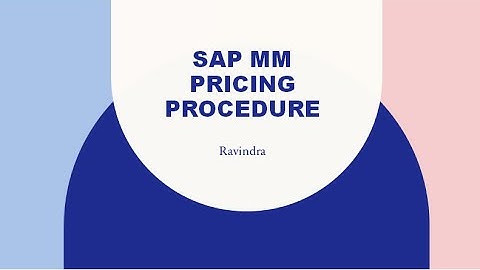 Self learning SAP MM Class videos from RD: Pricing procedure part 2