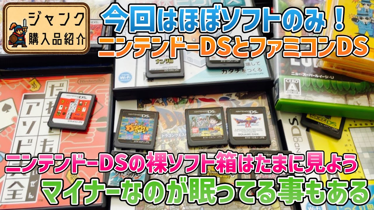 ジャンク】今回はほぼソフトのみ！ニンテンドーDSとファミコンDS