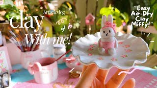 🐰✨DIY Miffy Jewelry Dish Air-Dry Clay DAS| #cute & #easy #aesthetic Tutorial #diy #airdryclay #clay 