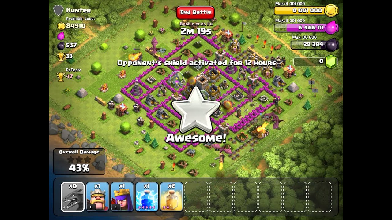 Clash of Clans  Funny 3 star DRAGON Demolishing