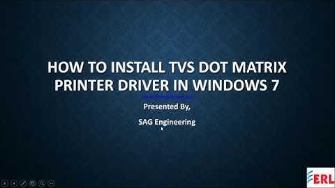 How to Install TVS Dot matrix driver in Windows 7
