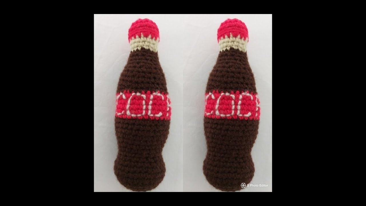 Bordado Garrafa de Coca Cola em Crochê Amigurumi ( parte 2) YouTube