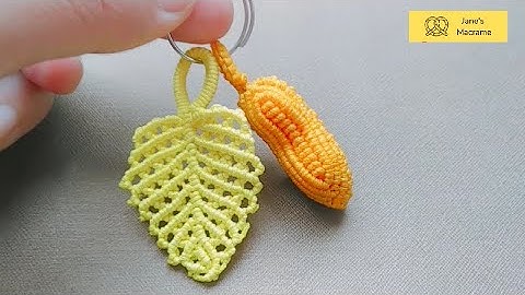 Macrame 3D Peanut Keychain - DIY Macrame Key Chain Tutorial 手工編繩花生鑰匙鏈