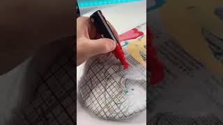 Painting a Skateboard with Posca Markers! #shorts