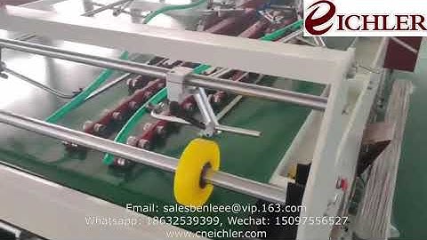 JWG semi automatic folder gluer three points lock bottom