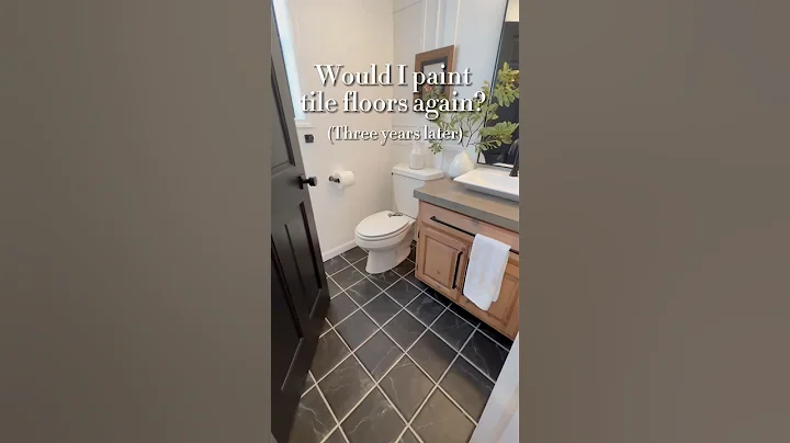 My MOST CONTROVERSIAL project: Painted Tile Floors in my bathroom 🎨 #floorpainting #diyfail