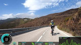 Extra long Indoor Cycling Workout Spain Coast Road to France Garmin 4K Video