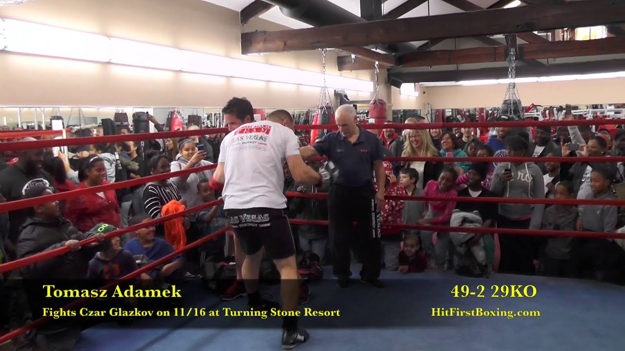 Tomasz Adamek Vs Mayor Steven Fulop At World Boxing Gym You