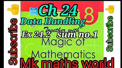 Class 8th Maths ICSE BOARD Ch 24 Data Handling Ex 24.2(sum no 1) very easily explained