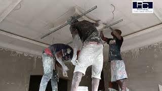 Building in Ghana || Watch how we did this beautiful Pop Gypsum board ceiling Design