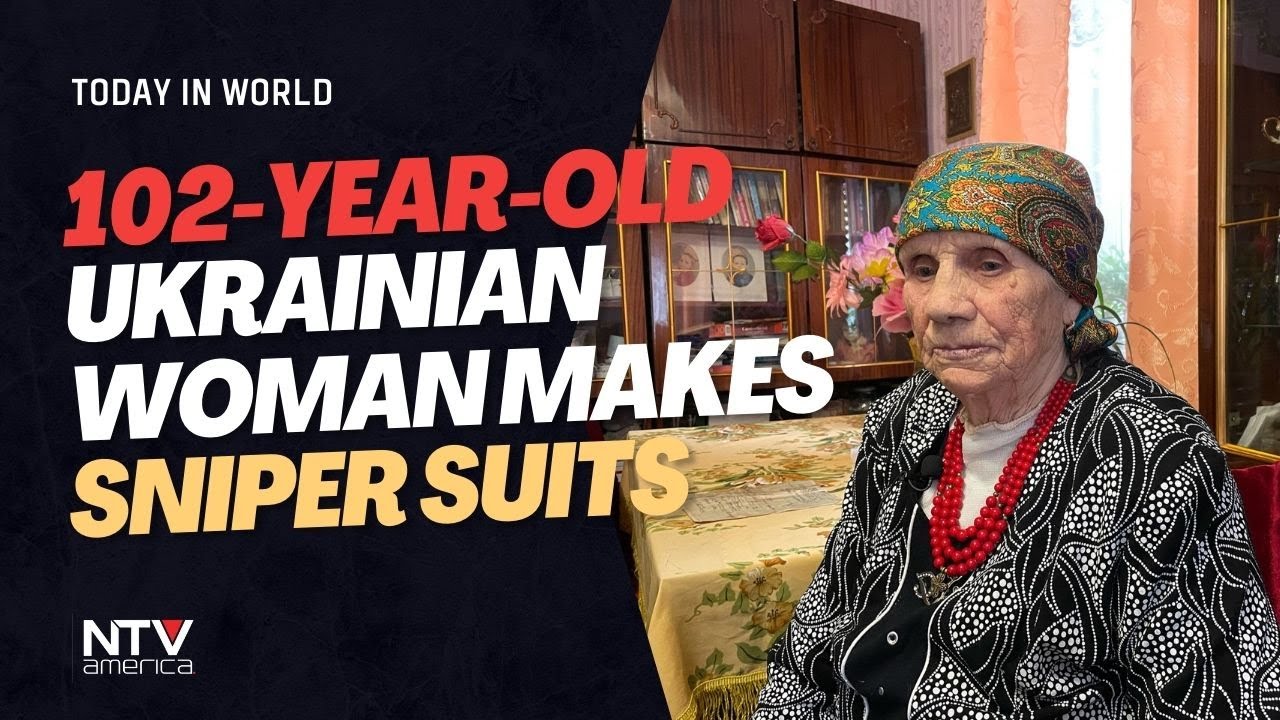 102-year-old Ukrainian woman makes sniper suits for troops