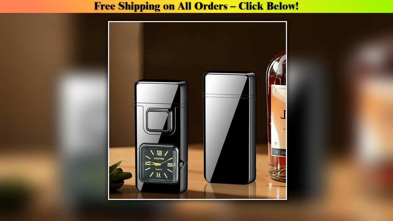 True Watch Voice Controlled Ignition Dual Fire Butane Gas Lighter Visual Gas Window Open Flame