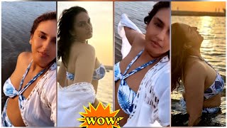 Huma Qureshi Bikini Video In Beach Goes Viral हम करश Look