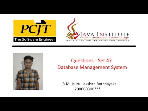 Question Set 47 | Database Management System | Java Institute | Isuru Lakshan Rathnayaka