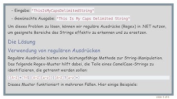 Wie man einen Caps-begrenzten String in .NET in ein Array aufteilt