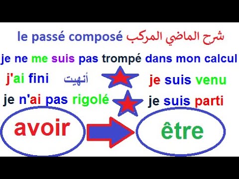 تعلم اللغة الفرنسية بسهولة :أحسن طريقة وأفضل شرح الماضي المركب le passé composé مع أمثلة