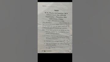 Computational Physics-1 (M.Sc Physics) 3rd Semeser December 2024 [ M.D.U Rohtak] #exam #shorts