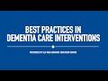 Best practices in dementia care