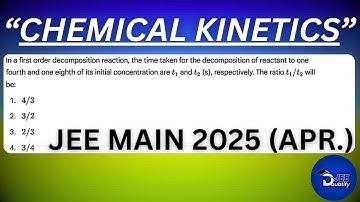 In a first order decomposition reaction, the time taken for the decomposition of...| Doubtify JEE